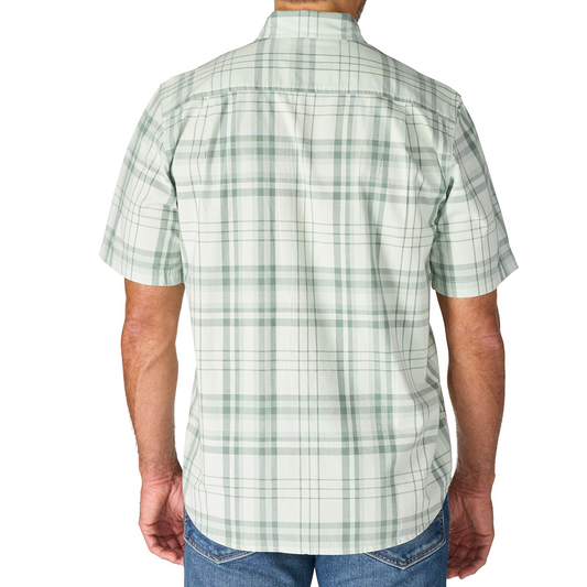Men's Fort Loose Short Sleeve Plaid Shirt