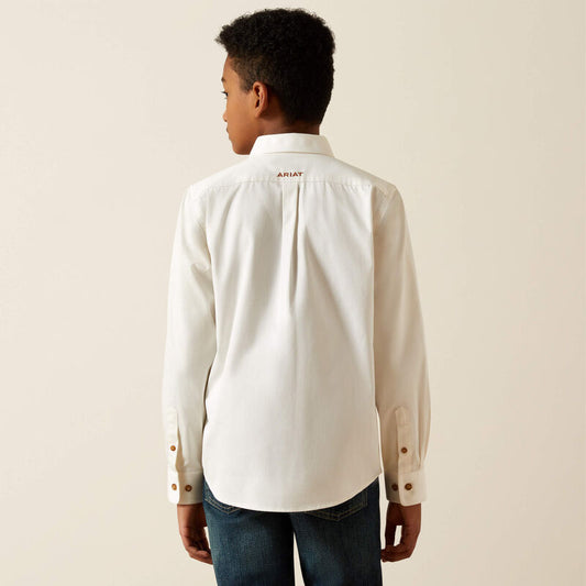 Boy's Solid Twill Classic Fit Shirt