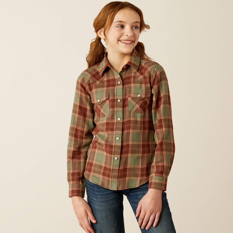 Girl's Long Sleeve Button Up