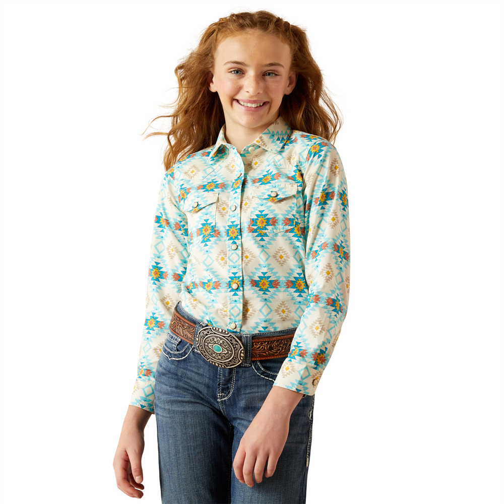 Girl's Remy Snap Long Sleeve - Cayo Print