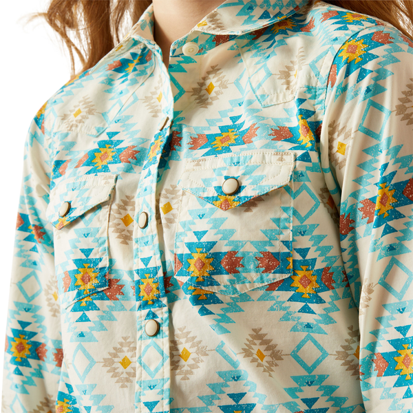 Girl's Remy Snap Long Sleeve - Cayo Print