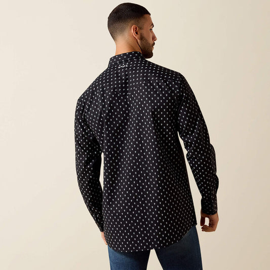 Men's Casual Paisley Fitted LS Snap