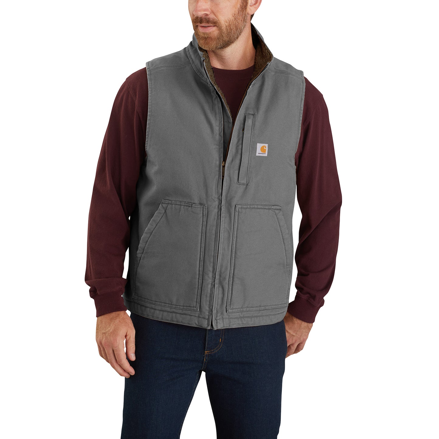 Mock Neck Sherpa Vest