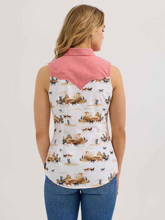 Women's Desert Sleeveless Retro Snap