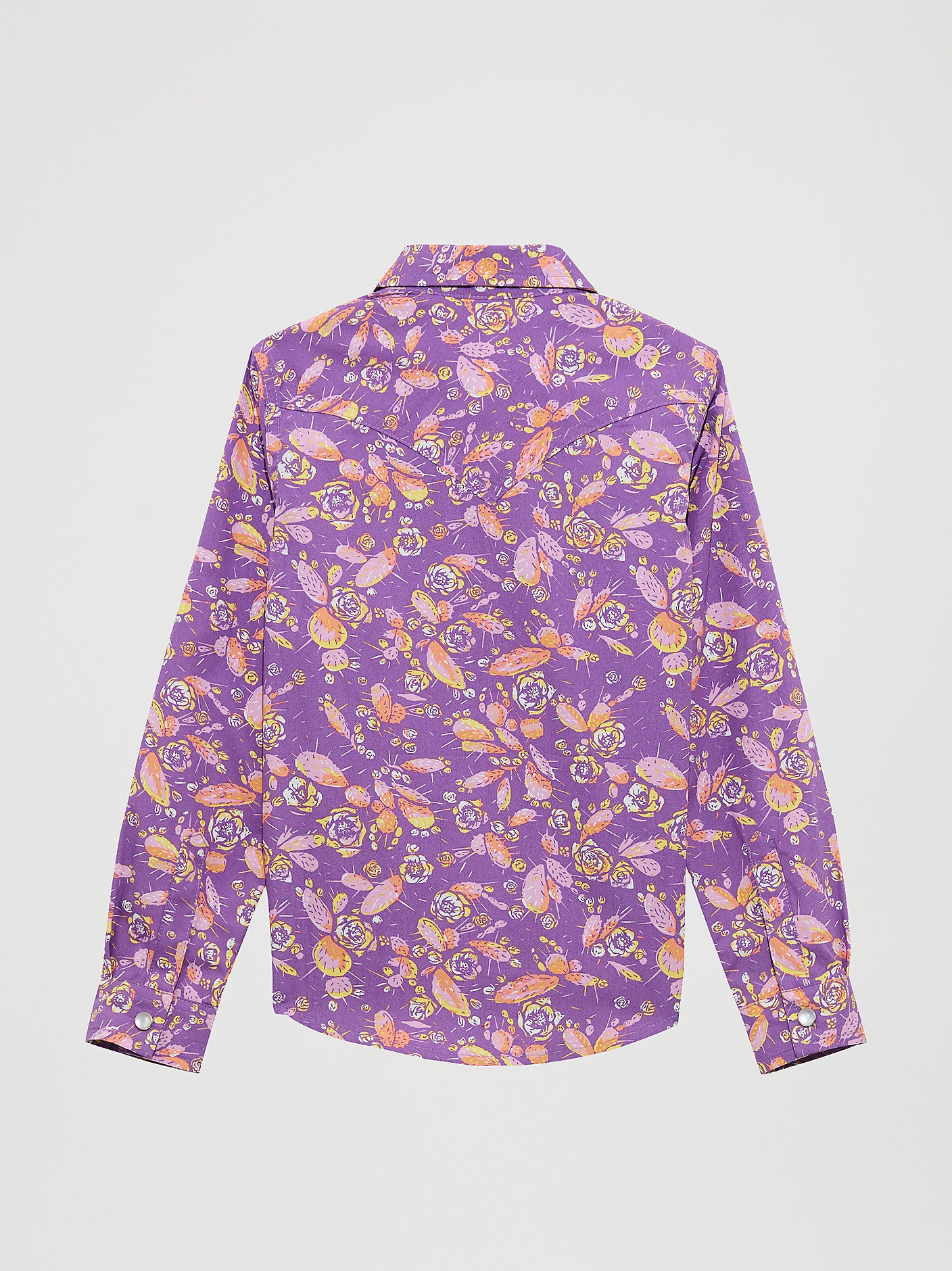 Girl's Long Sleeve Snap Cactus/Purple