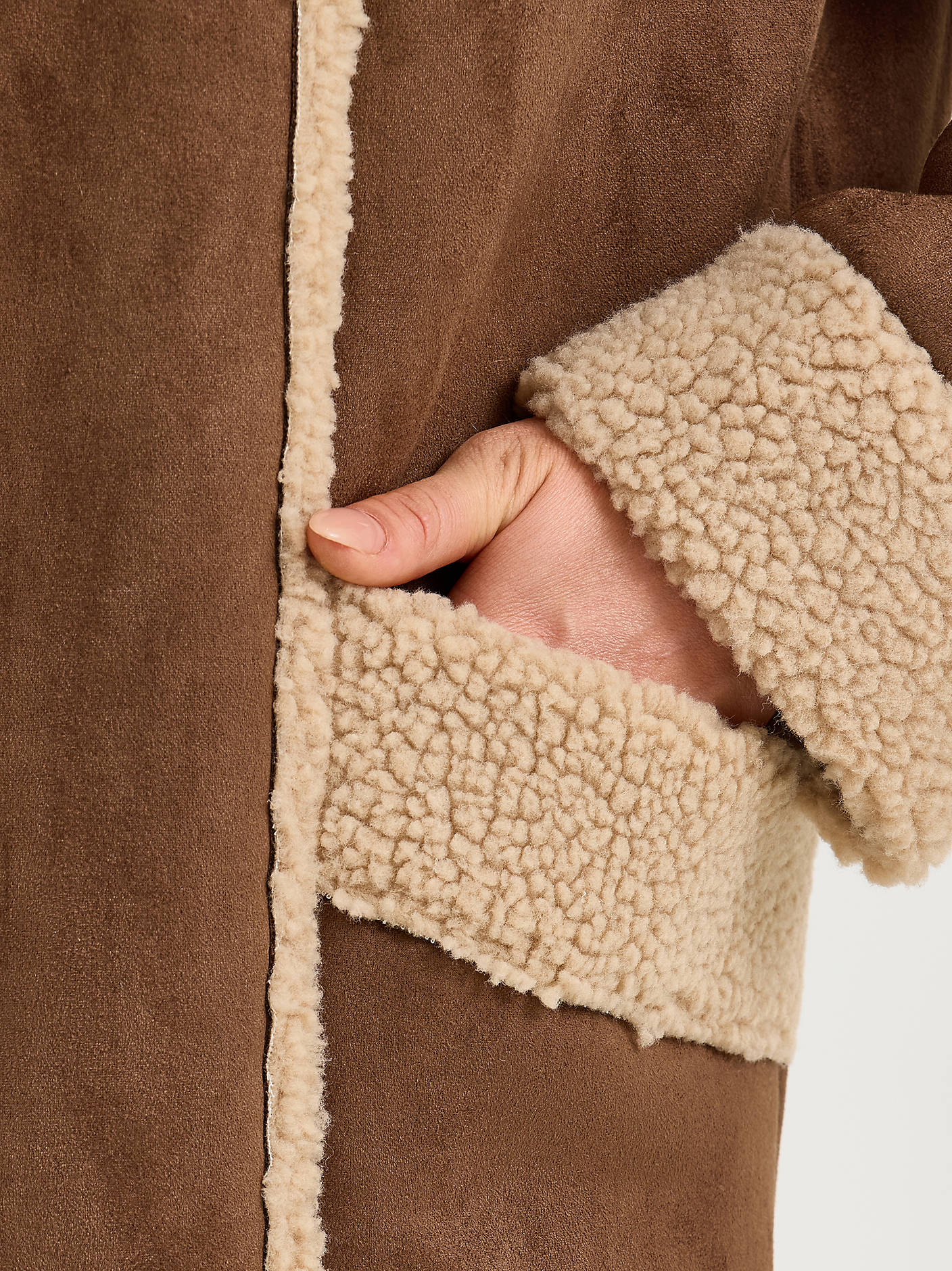 Women's Faux Shearling Barn Coat