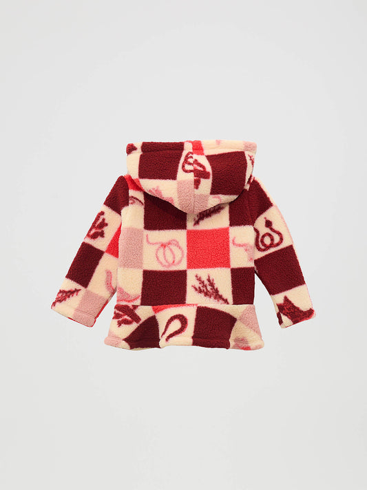 Little Girl's Ruffle Hem Sherpa Jacket