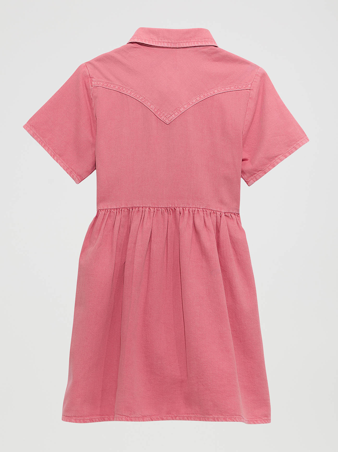 Girl's Short Sleeve Denim Snap Dress