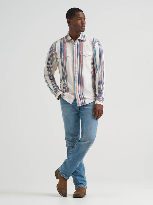 Men's Retro Premium Stripe Western Shirt