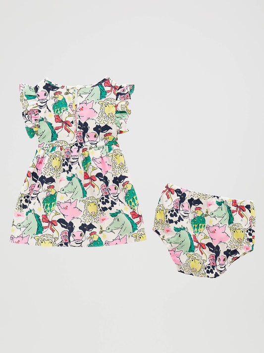 Baby Girl's Ruffle Sleeve Dress