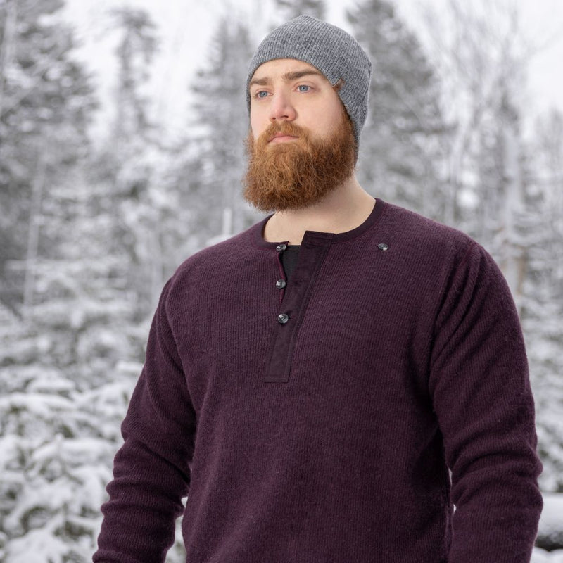 Men's Heritage Heavy Wool Henley With Fleece Liner