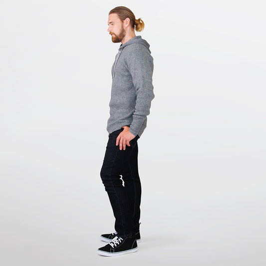 Men's Heavy Weight Wool Henley With Hood