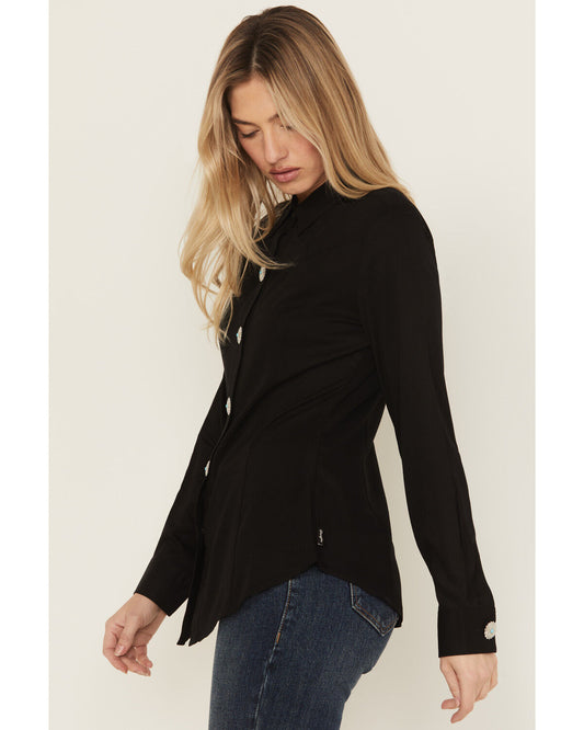 Women's Concho Long Sleeve Retro Snap