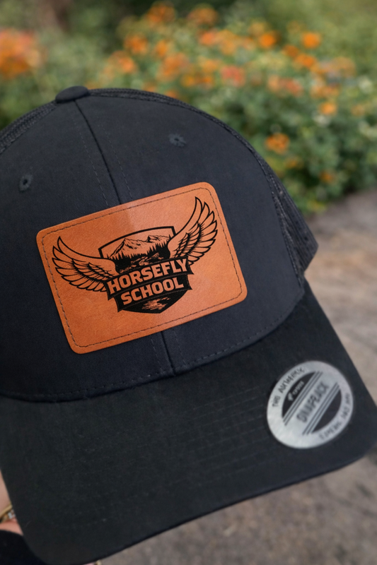 Horsefly School Leather Patch Hats