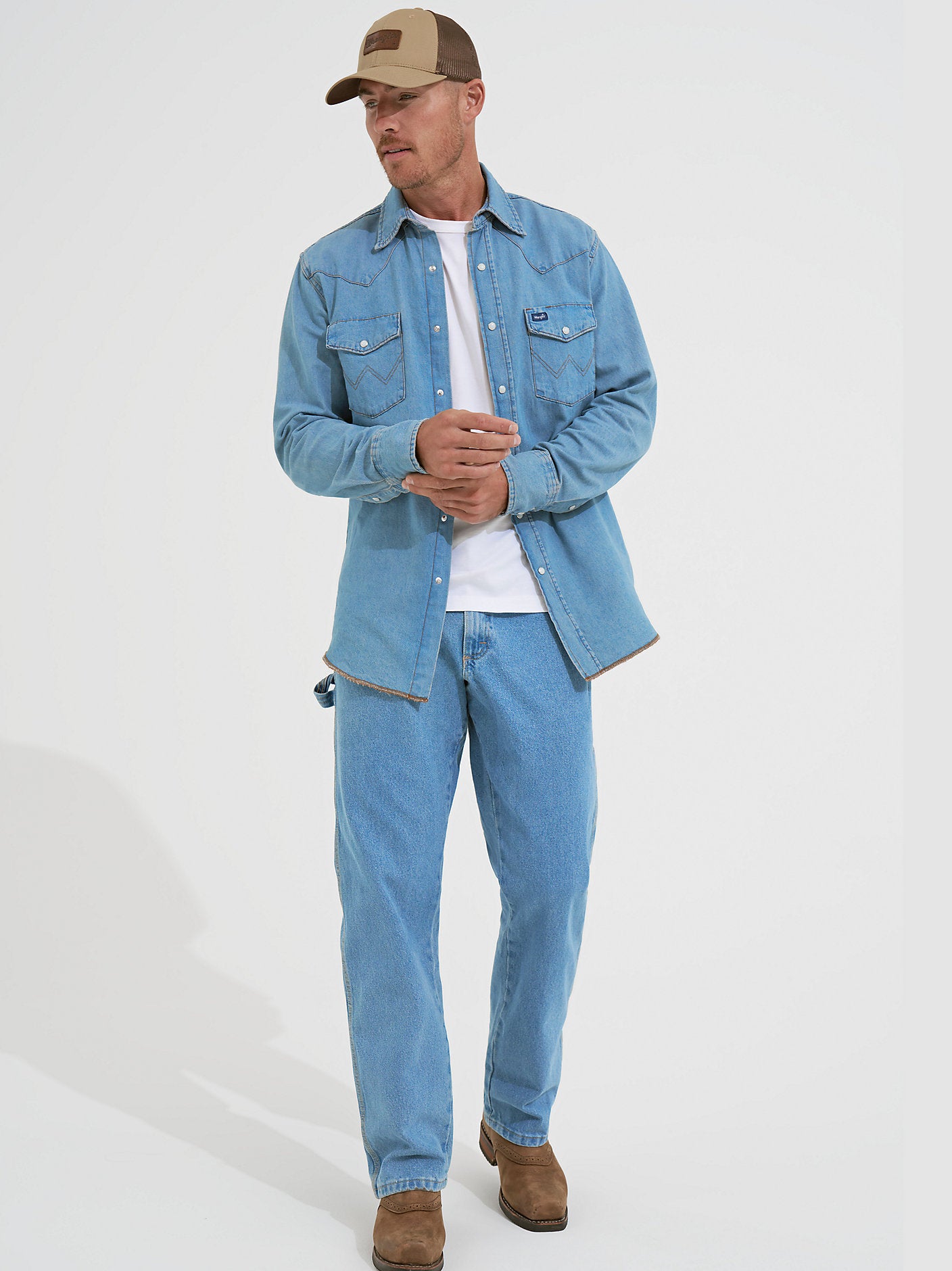 Wrangler Denim Work Long Sleeve - Stonewash