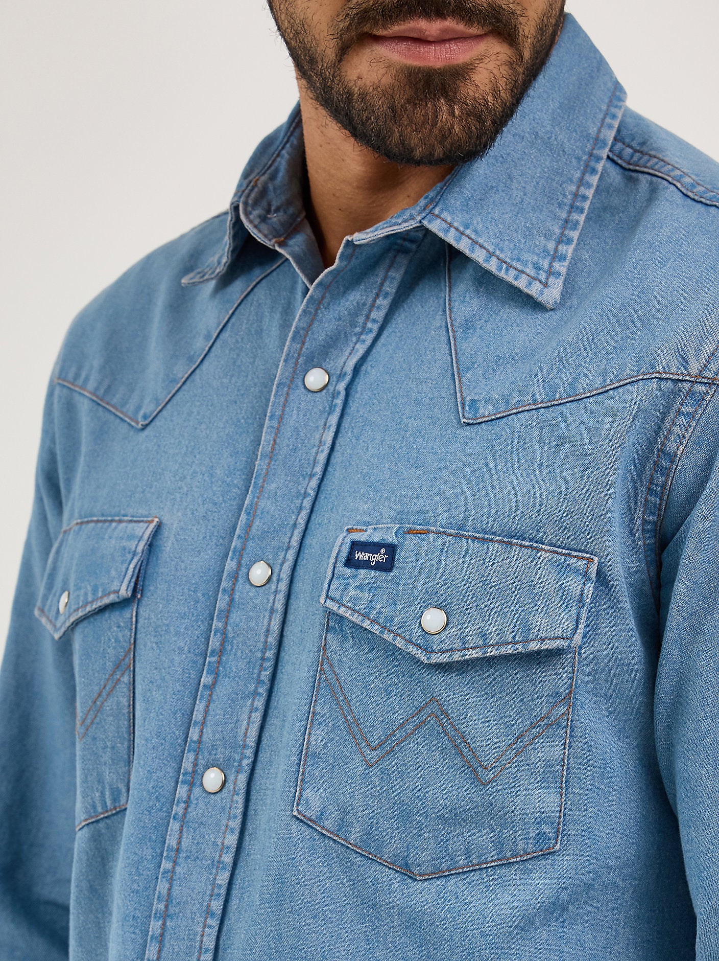 Wrangler Denim Work Long Sleeve - Stonewash