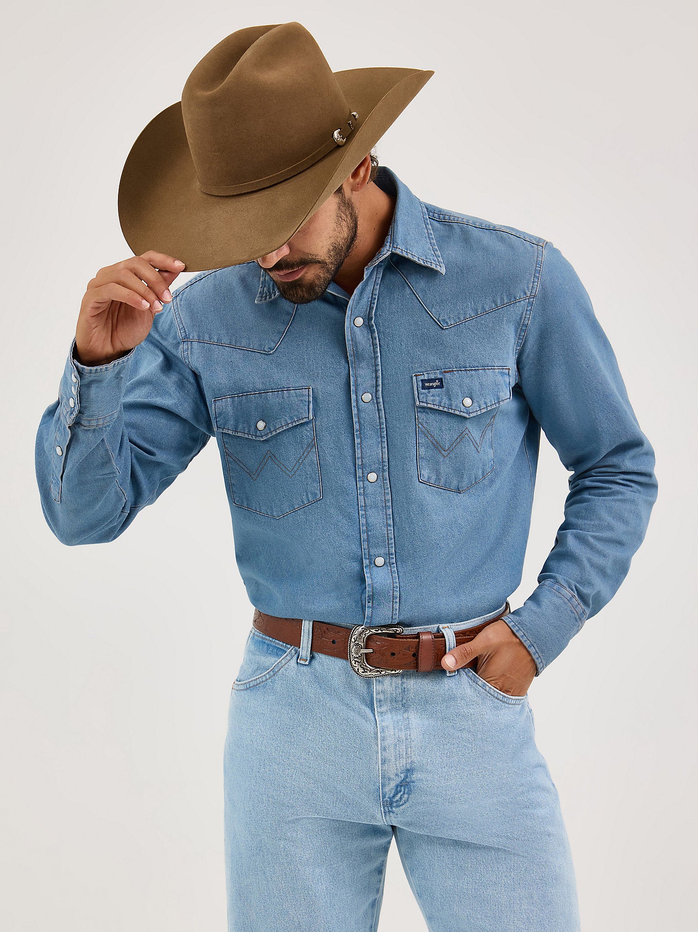 Wrangler Denim Work Long Sleeve - Stonewash
