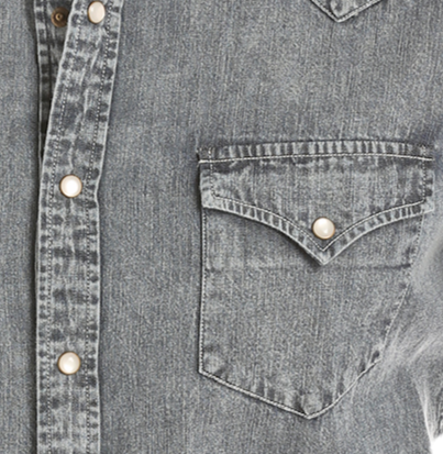Slim Fit Denim Snap Shirt