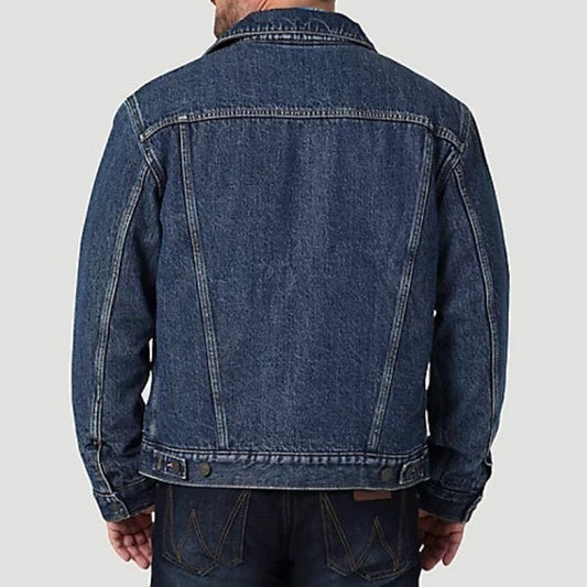 Men's Retro Sherpa Lined Denim Jacket