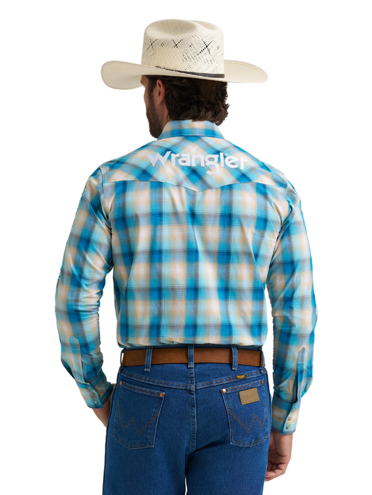 Men's Long Sleeve Logo Plaid