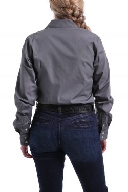 Women's Long Sleeve Solid Button Up