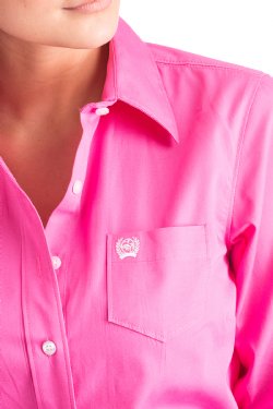 Women's Long Sleeve Solid Button Up
