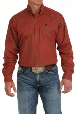Men's Long Sleeve Western Print