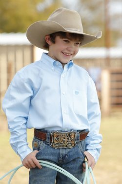 Kid's Solid Long Sleeve Western Shirts