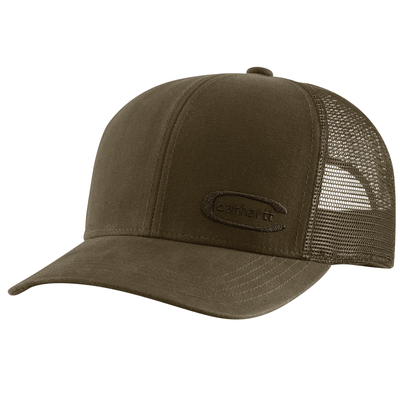 Canvas Mesh Back Embossed Cap
