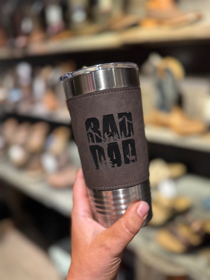 Father's Engraved Leather Tumblers