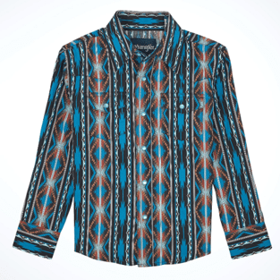Boy's Checotah Long Sleeve Aztec Snap Shirt