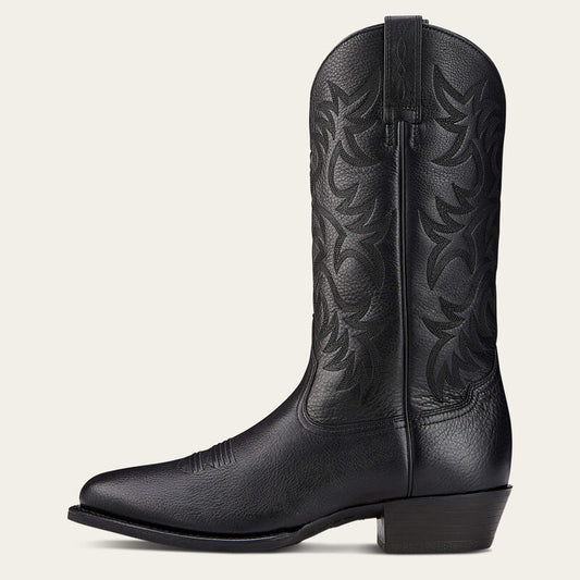Men's Heritage R Toe Western Boot - Black