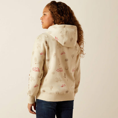 Girl's Western Stamps Hoodie