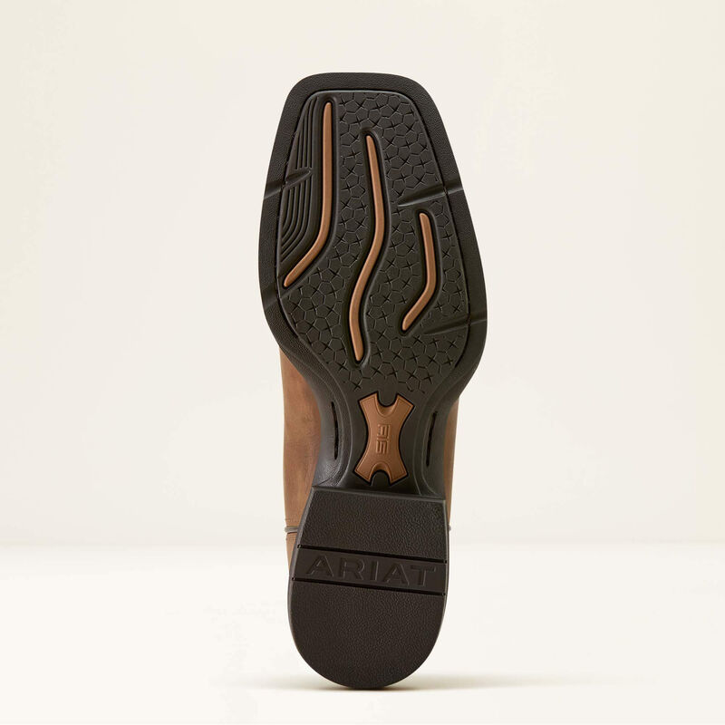 Men's Sport Steer Skull Wide Square Toe Cowboy Boot