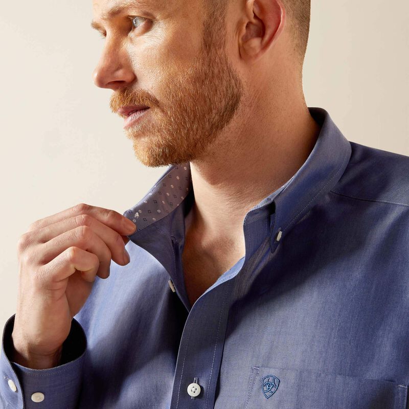 Men's Wrinkle Free Solid Pinpoint Oxford Shirt