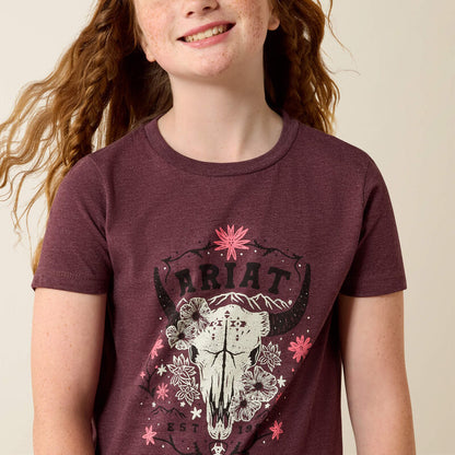 Girl's Skulls Florals T-Shirt