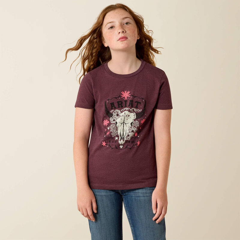 Girl's Skulls Florals T-Shirt