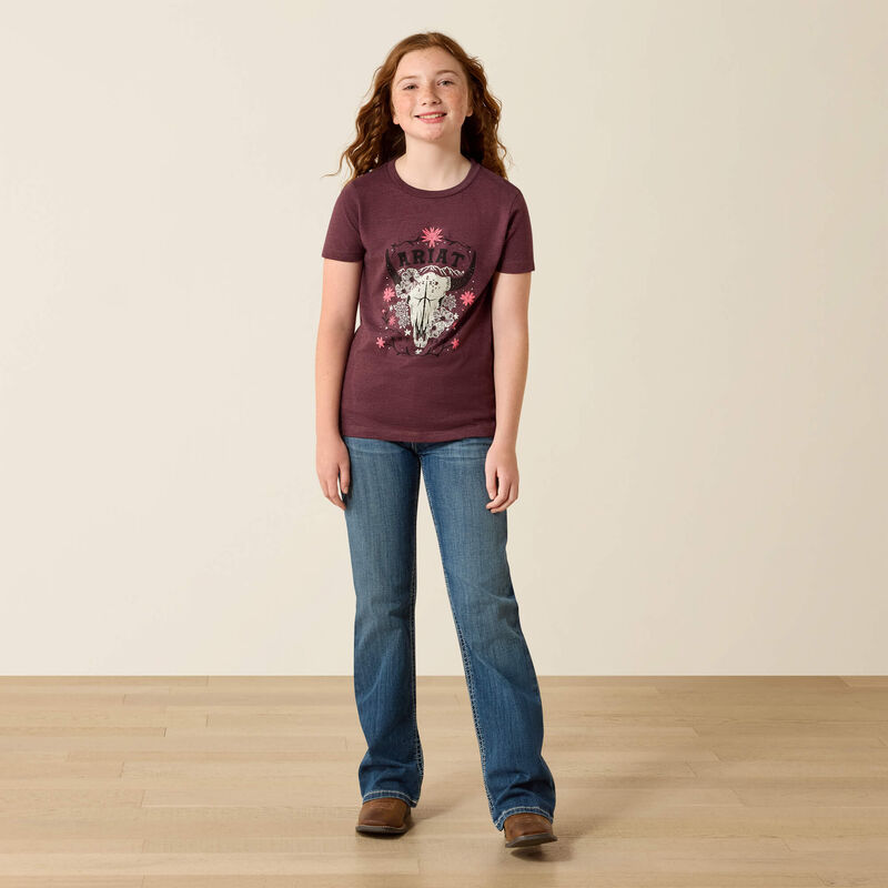 Girl's Skulls Florals T-Shirt