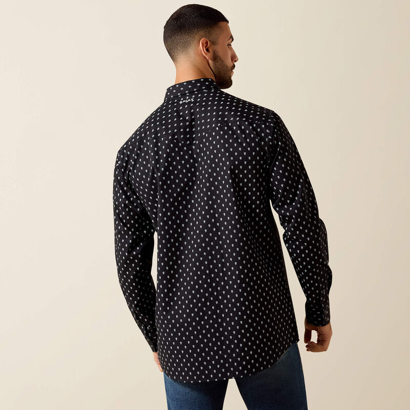 Men's Casual Paisley Fitted LS Snap