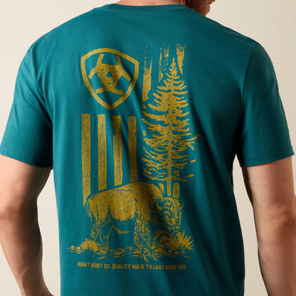 Men's Bison Wander Flag Classic SS T-Shirt