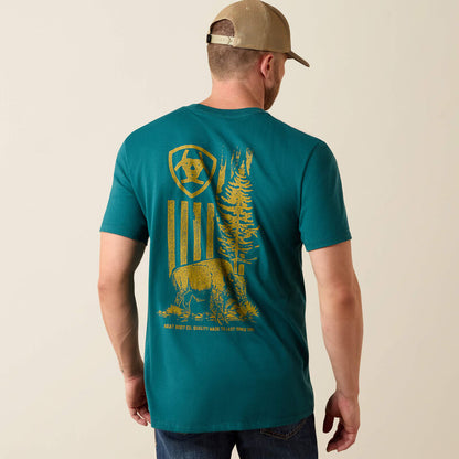 Men's Bison Wander Flag Classic SS T-Shirt
