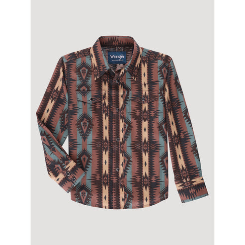 Boy's Checotah Long Sleeve Aztec Snap Shirt
