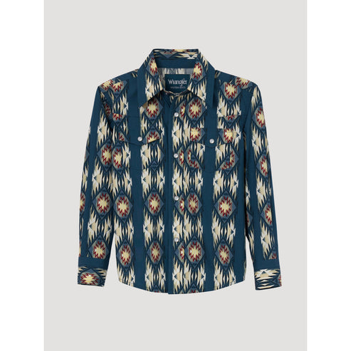 Boy's Checotah Long Sleeve Aztec Snap Shirt