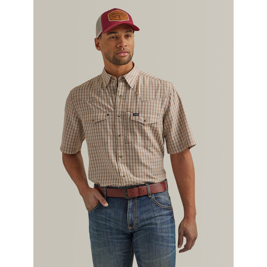 Men's Performance Snap Short Sleeve Plaid