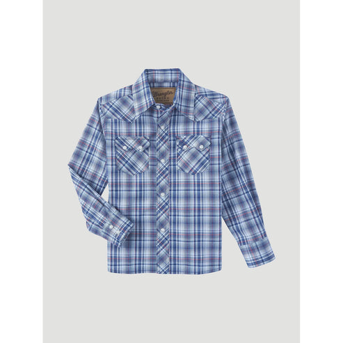 Boys Retro Long Sleeve Snap Shirt