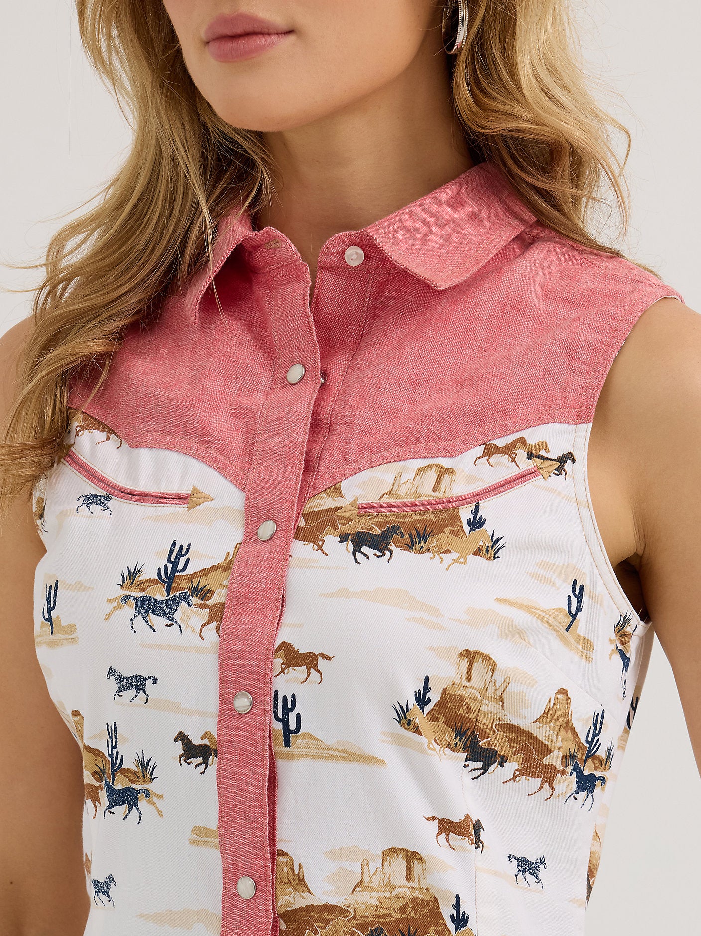 Women's Desert Sleeveless Retro Snap
