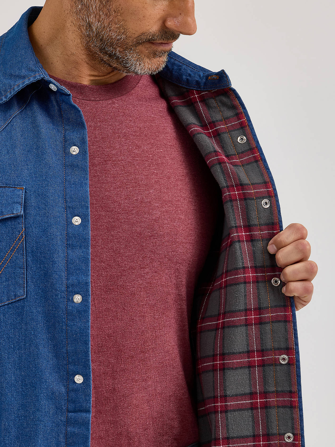 Men's Flannel lined Long Sleeve Work Shirt