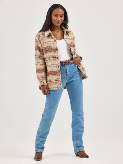 Women's Quilt Lined Aztec Shacket