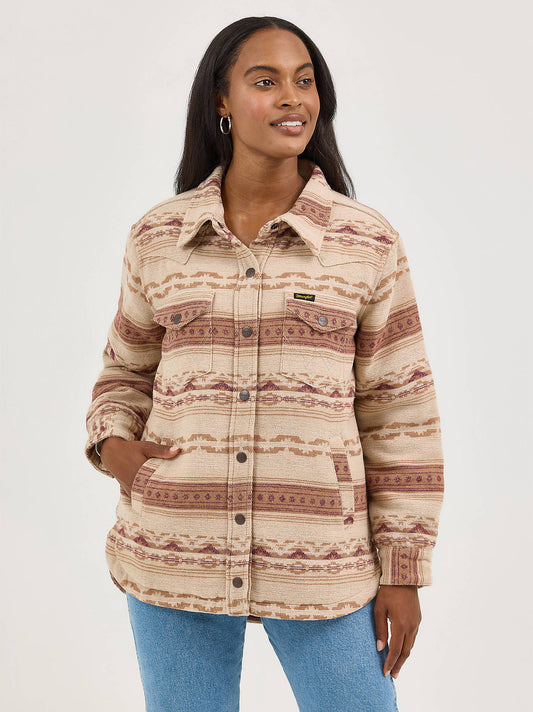 Women's Quilt Lined Aztec Shacket
