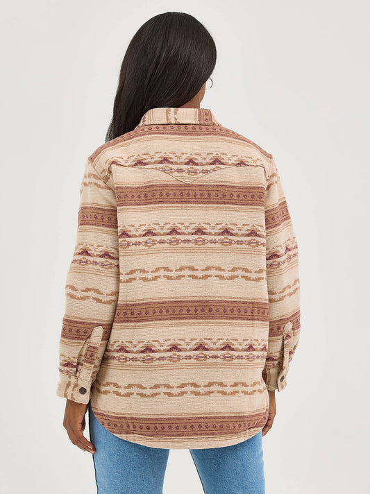 Women's Quilt Lined Aztec Shacket